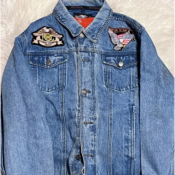 Vintage Denim Harley Davidson Jacket